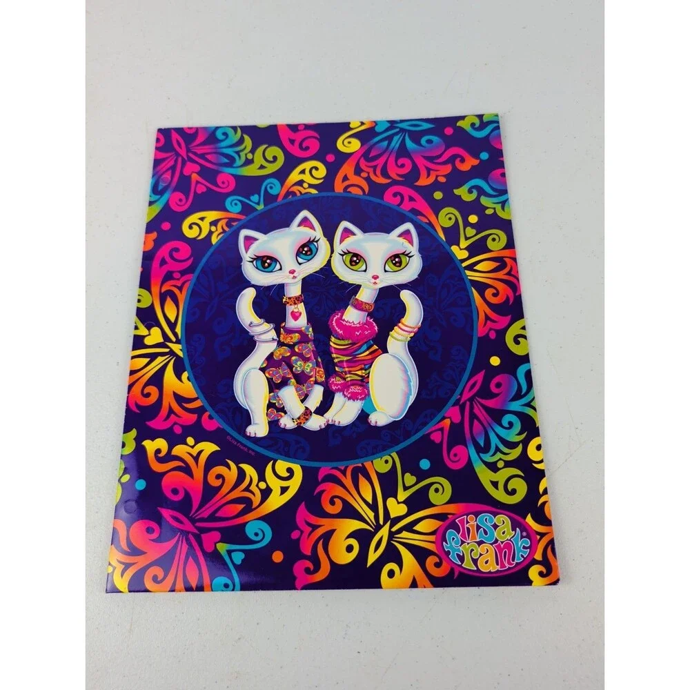 Lisa Frank Vintage Unpunched Roxie & Rollie  2 Pocket Paper Folder Y2k